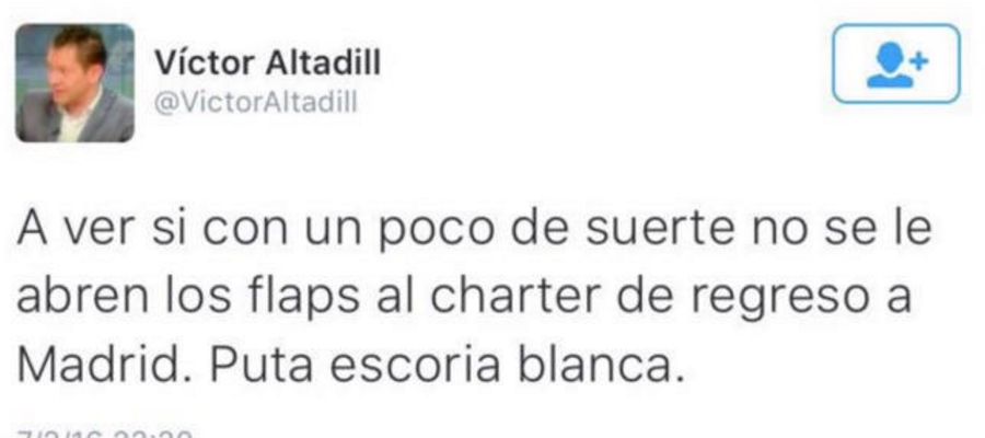 Un periodista del Barça desea un accidente aéreo al Madrid