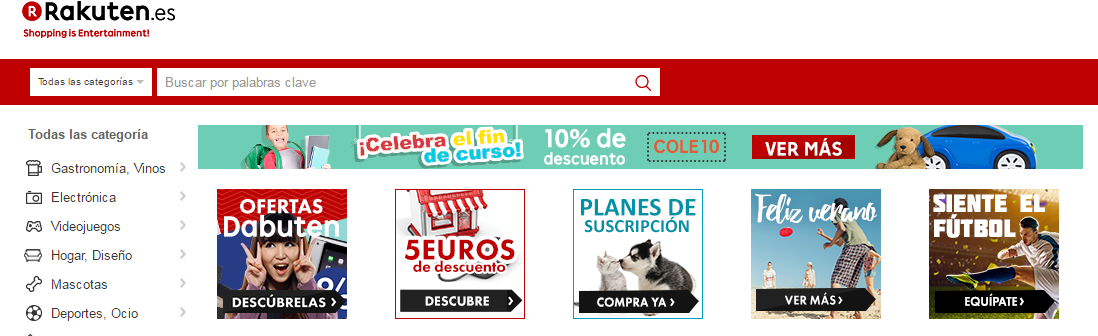 Rakuten cerrará su web española en agosto