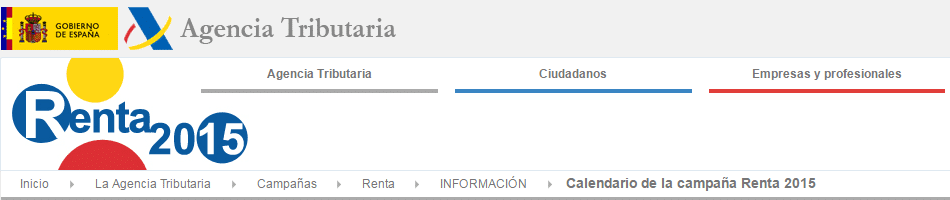 El calendario de la campaña de la Renta 2015