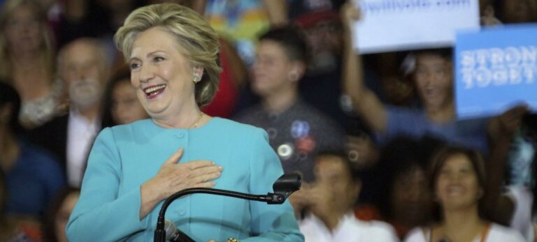 La candidata demócrata a la Casa Blanca, Hillary Clinton, durante un discurso