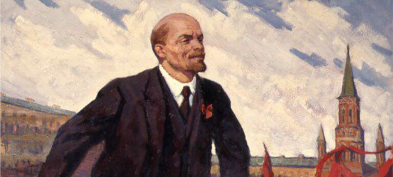Garzón felicita el Aniversario de la Revolución Rusa on una foto de Lenin
