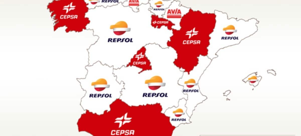 Mapa de las petroleras con más gasolineras por CCAA