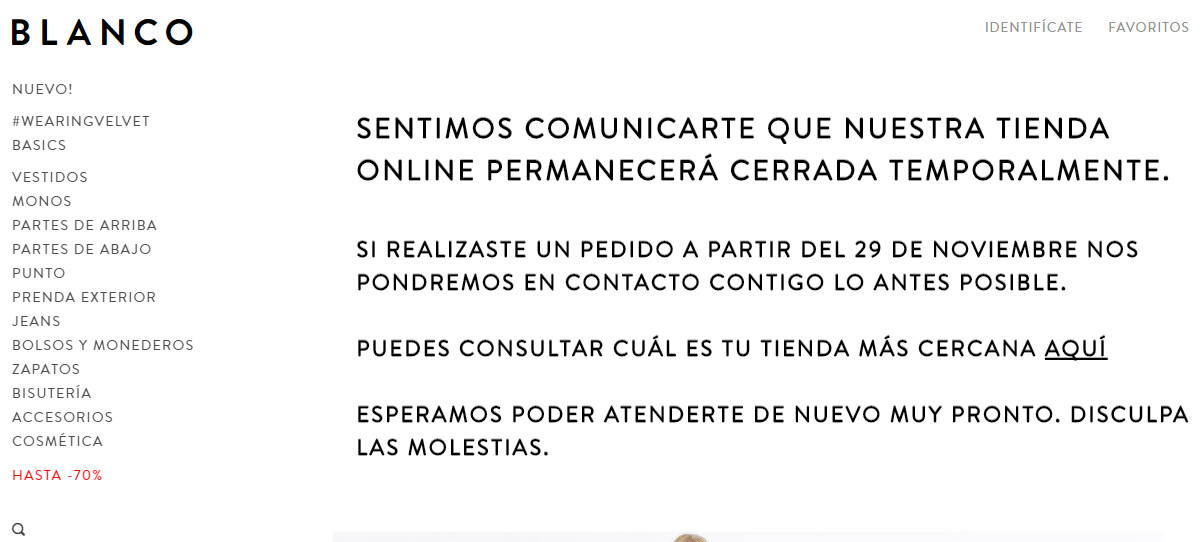 Blanco quiebra y cerrará cerca de 90 tiendas