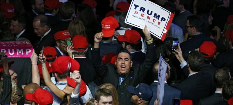 Seguidores de Trump celebran la victoria en las eleecciones