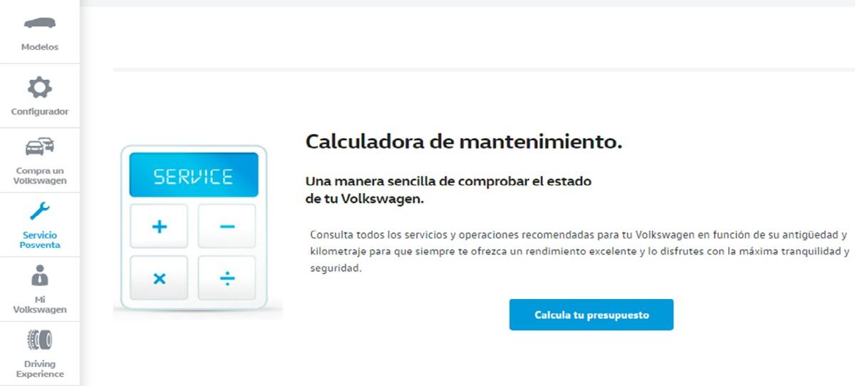 Volkswagen lanza una calculadora que dice cuánto cuesta el mantenimiento de tu coche