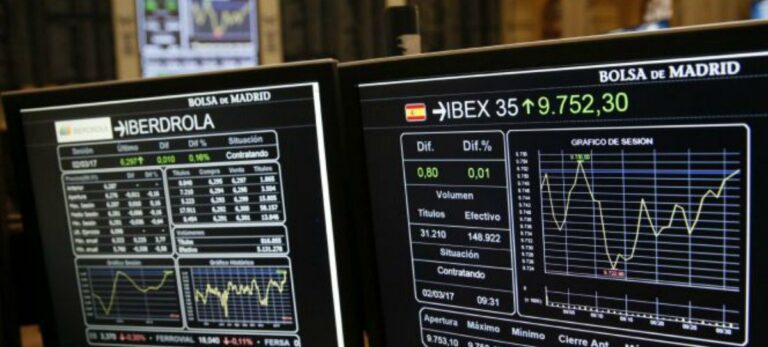 Gráfica del Ibex 35 en la Bolsa de Madrid