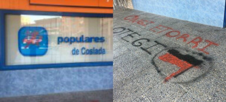 Pintadas en la sede del PP de Coslada
