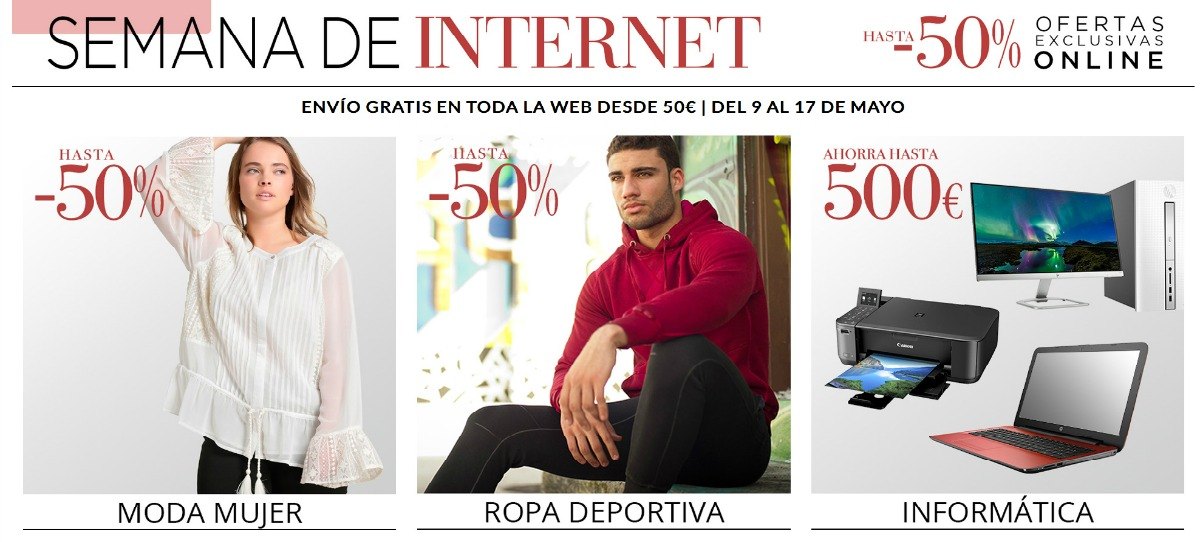 El Corte Inglés inicia la Semana de Internet con descuentos en su web de hasta el 50%