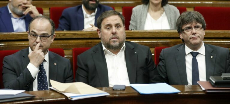 Carles Puigdemont, Oriol Junqueras y Jordi Turull