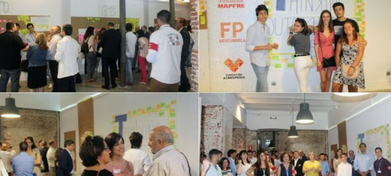 Collage del encuentro organizado por Fundación Atresmedia y Fundación Mapfre. Foto cedida
