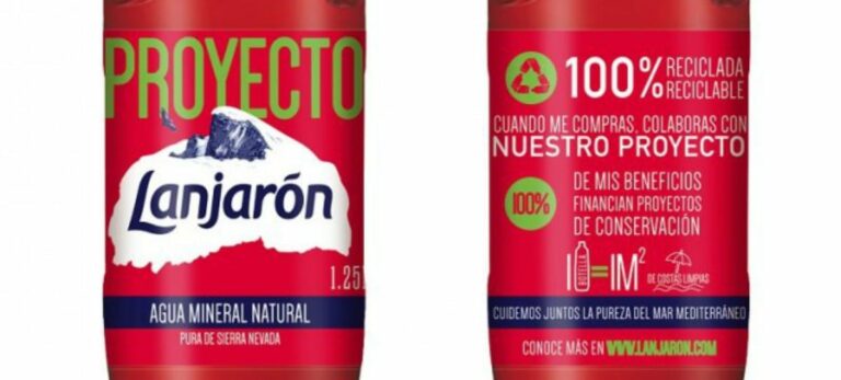 Imagen de la nueva botella de Lanjarón