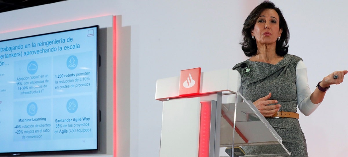 El Santander cae casi un 2% en el IBEX 35 tras presentar resultados