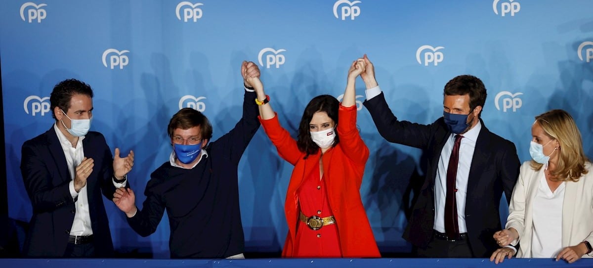 Gran victoria de Ayuso con más escaños que la izquierda por el fracaso histórico del PSOE de Sánchez en Madrid