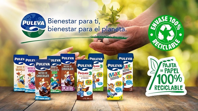 Lactalis Puleva continúa su apuesta por la mejora de sus envases y ha iniciado la sustitución de todas sus pajitas de plástico a papel reciclable en su gama de 200 ml