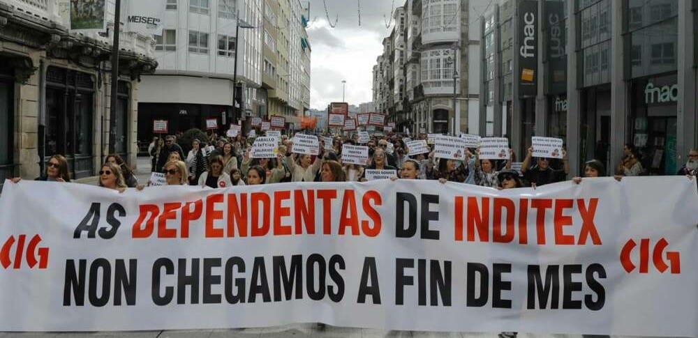Las dependientas de Inditex vuelven a salir a la calle bajo el lema de ‘no llegamos a fin de mes’